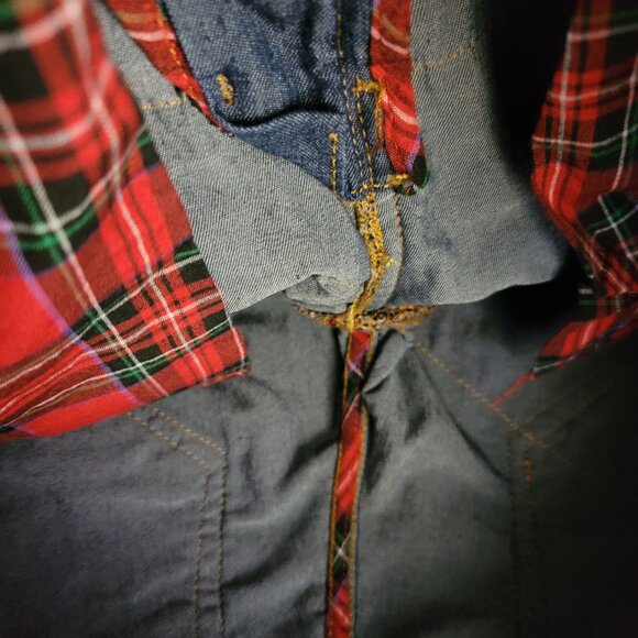 BiePa Patchwork Jeans Straight Leg Denim 34 Vintage Statement Piece 1971 - Picture 12 of 12